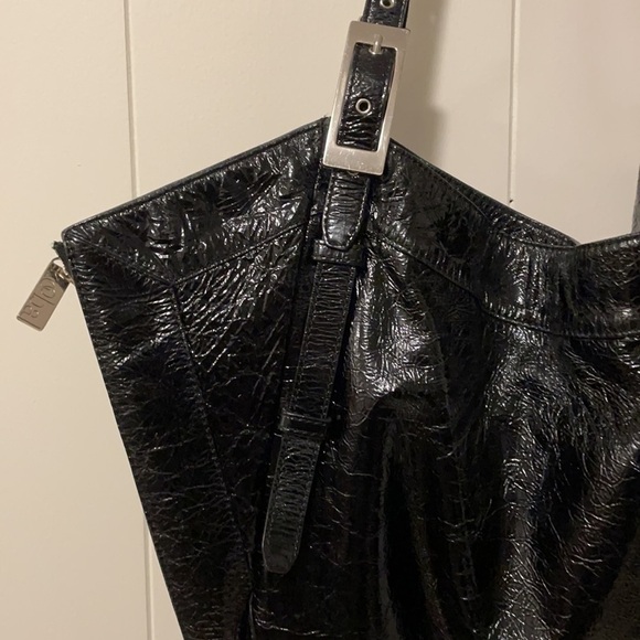 Kooba Glossy Black Tote with Silver Accents - Picture 2 of 8